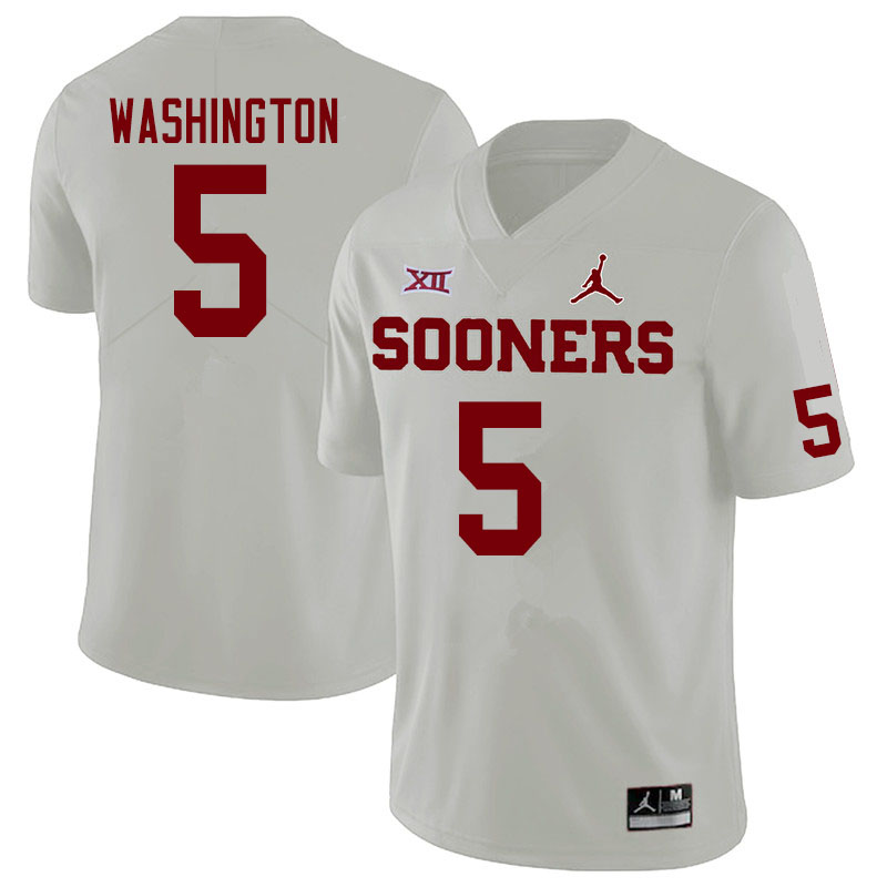 Jordan Brand Men #5 Woodi Washington Oklahoma Sooners College Football Jerseys Sale-White
